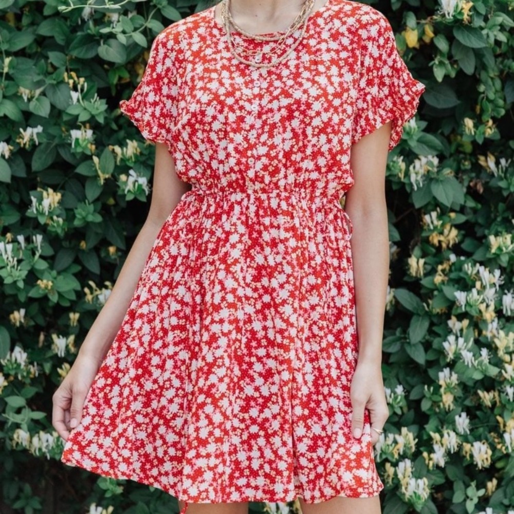 Red Entro Daisy Dress